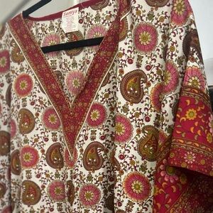💫Handmade Ethnic Floral Satin type Material Blouse/Tunic  - One Size